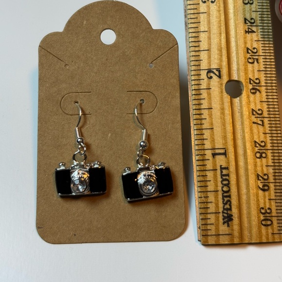 Women’s Handmade Photographer Camera Charm Fangle Earrings, Photographer Gift - Picture 3 of 6